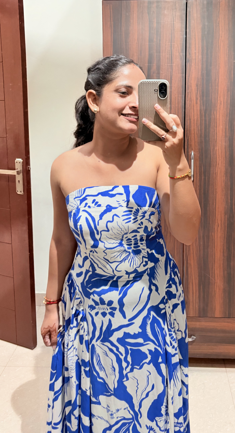 Neelaya – Blue Floral Printed Maxi Dress - Image 2